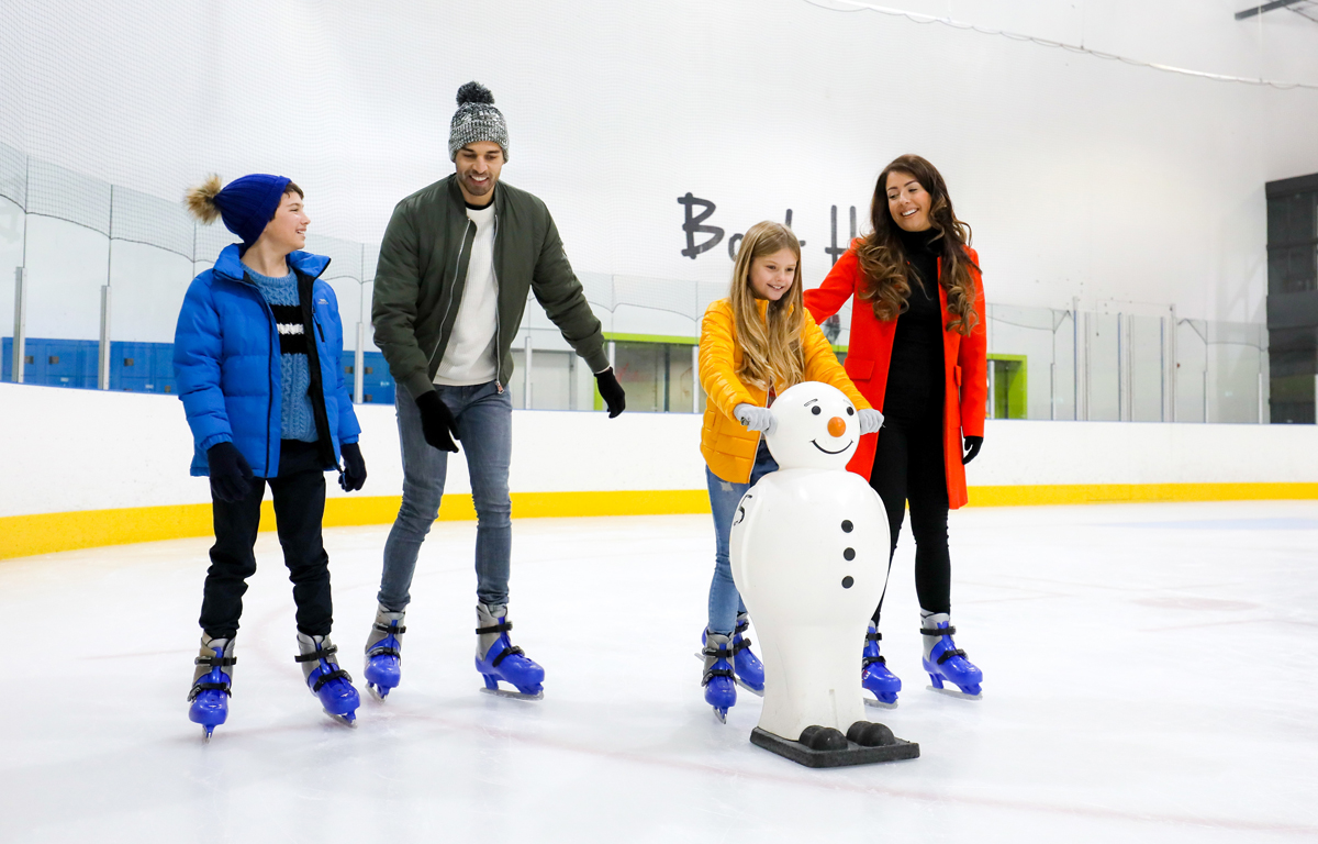 Picture of a family skating at Telford Ice Rink