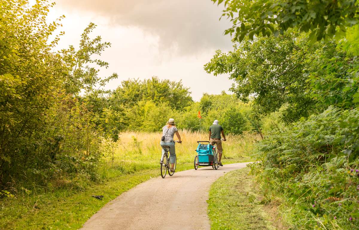 Picture of a couple on a bike ride in Telford Town Park